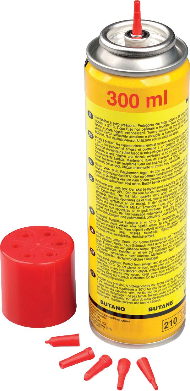 Butane gas cartridge 300ml 168gr for refilling