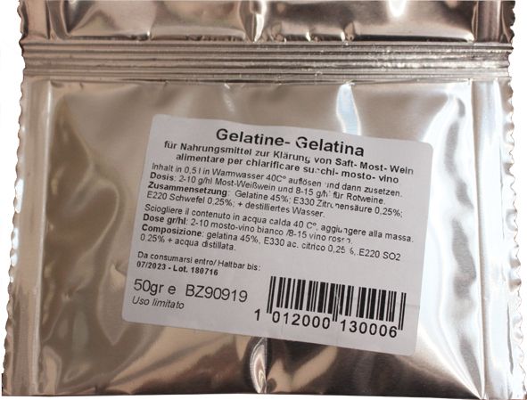 Gelatine Pulver 50gr 10gr/hl