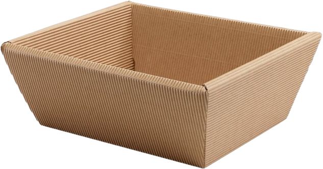 Vassoio regalo a onda esterna marrone 27,5x23x10,5cm