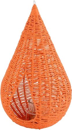 Lanterna Kokon d’appendere arancione 28x45cm