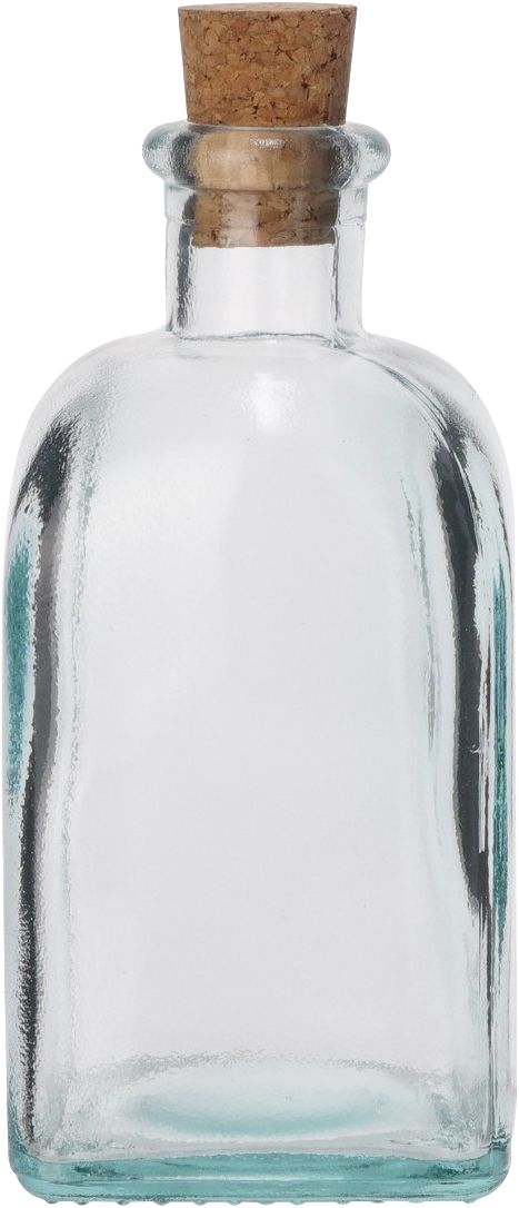 Bottle glass angular with corck 250ml