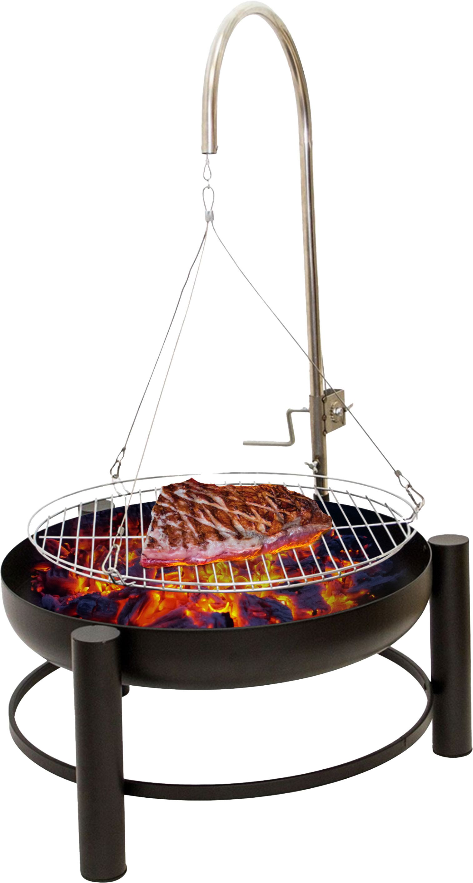 Grill ciottola fuoco con braccio e griglia 55 cm