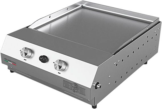 Grill Inox Fry Top 45x50cm 2Brenner glatt o.Haube