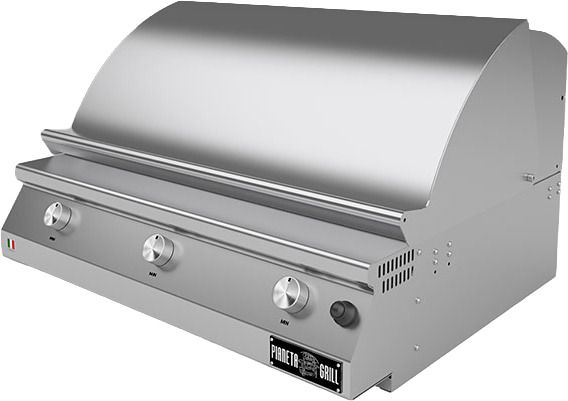 Grill Inox Fry Top 4bruciat 45x75cm lisci c.coper.