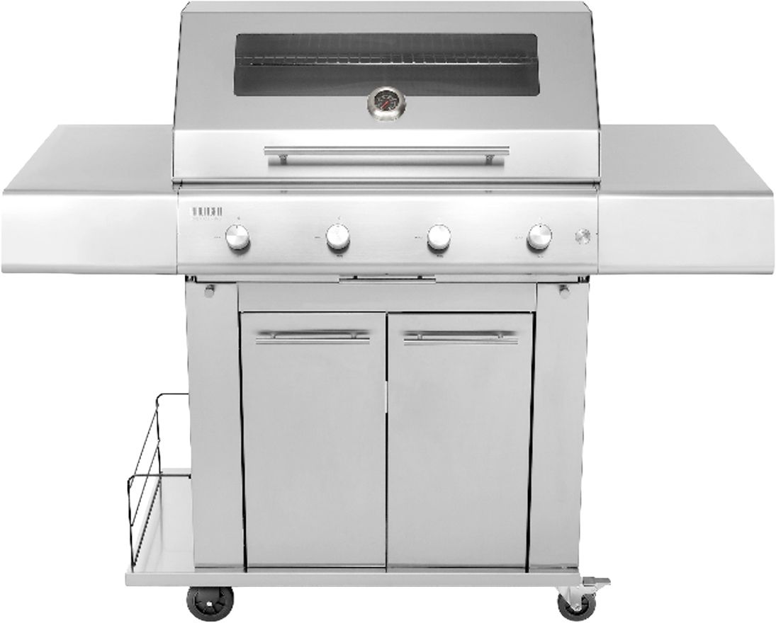 Grill Inox Sun 45x75cm 4Brenner +Wagen Inox+Haube