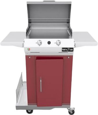 Grill Inox Sunny 45x50cm 2burner cart red + hood