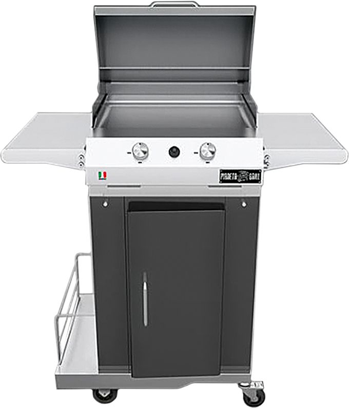 Grill Inox Sunny 45x50cm 2burner cart black + hood