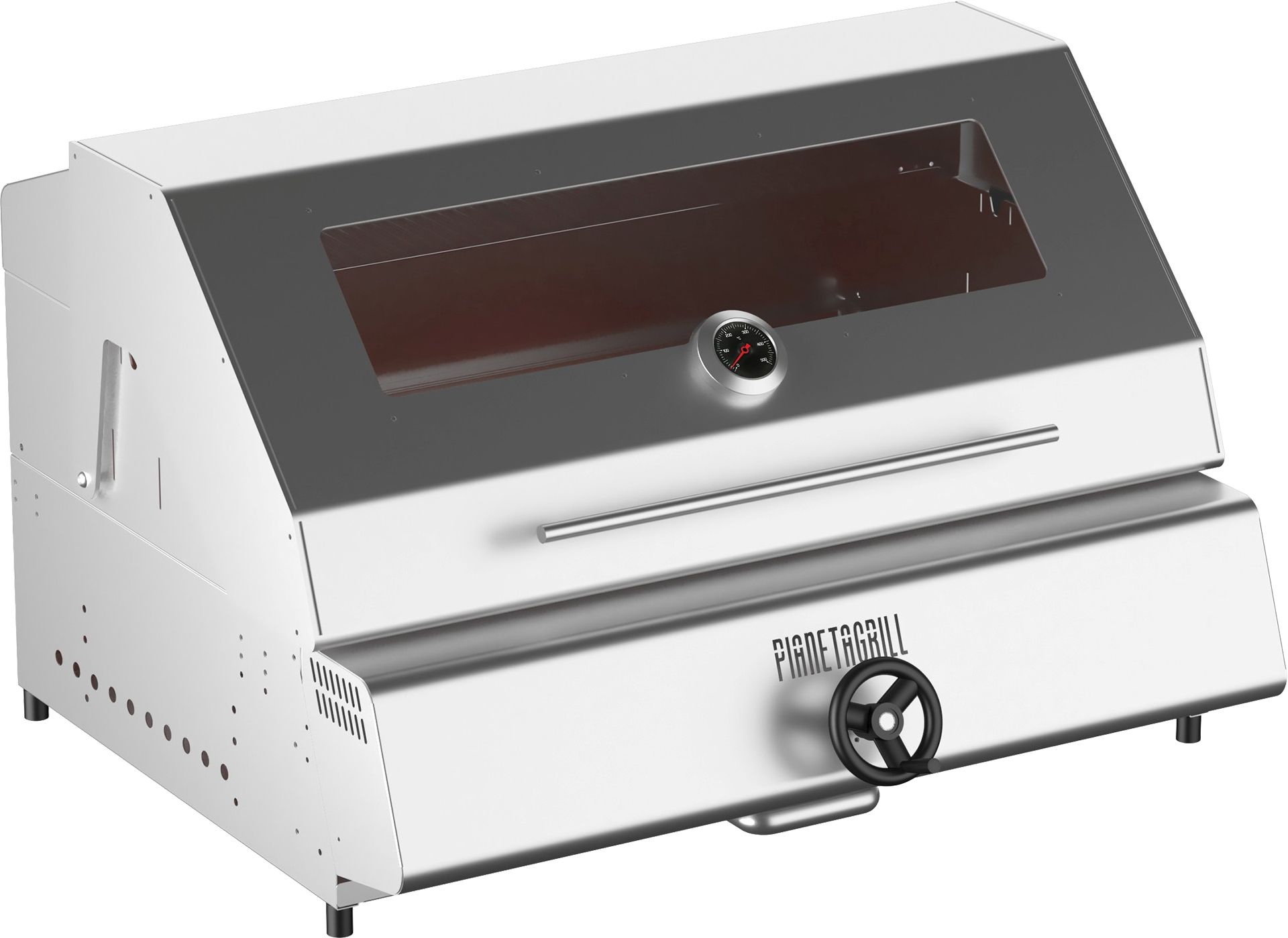 Grill Inox Woody 45x75cm Holzkohlegrill mit Haube