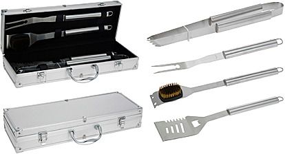 Grillbesteck Alukiste 4St Inox