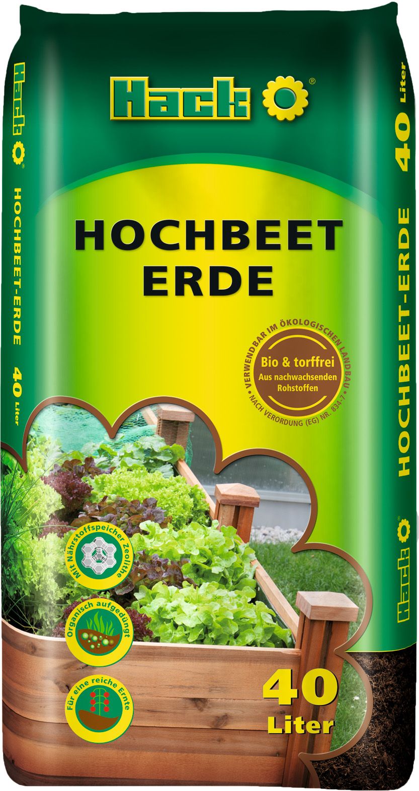 HACK Hochbeeterde Torffrei 40 LT. 60/EP