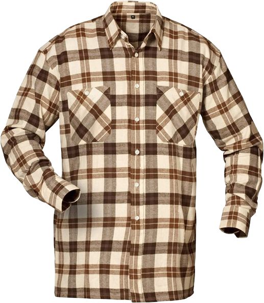 Hemd Flanell „Nevada“ kariert beige-braun M – 1734