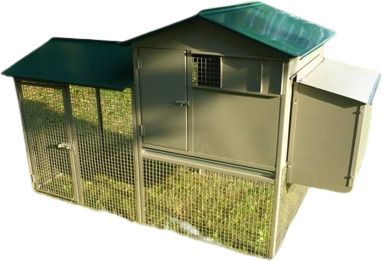 Hennenstall mit Freilauf 181/150x82x110 cm Metall