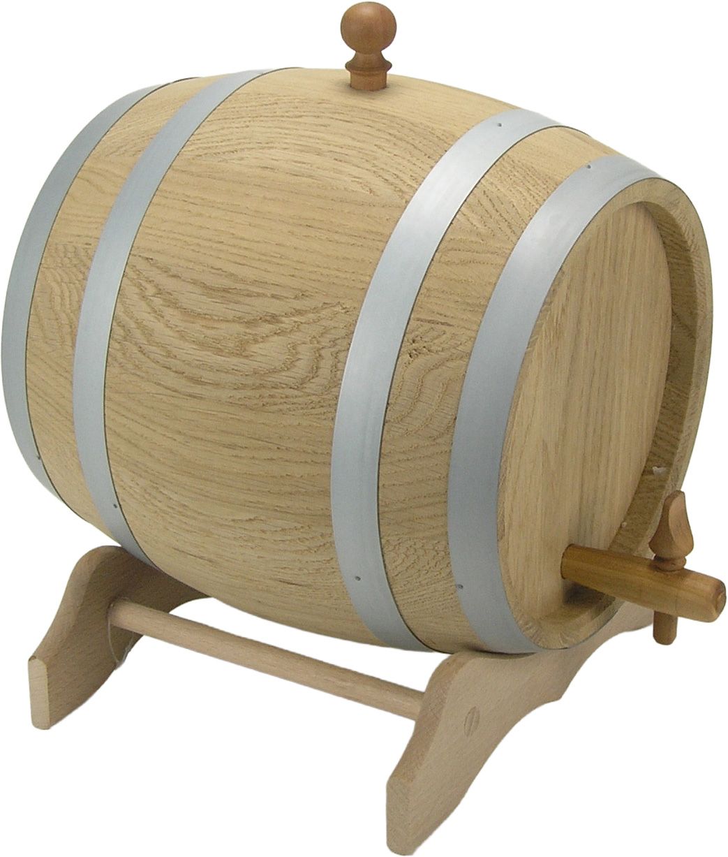 Holzfass Eiche mit Hahn 2lt mit Wachsschicht