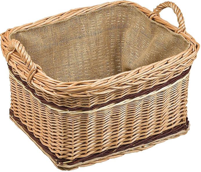 Wood basket 52x40xH30/37cm