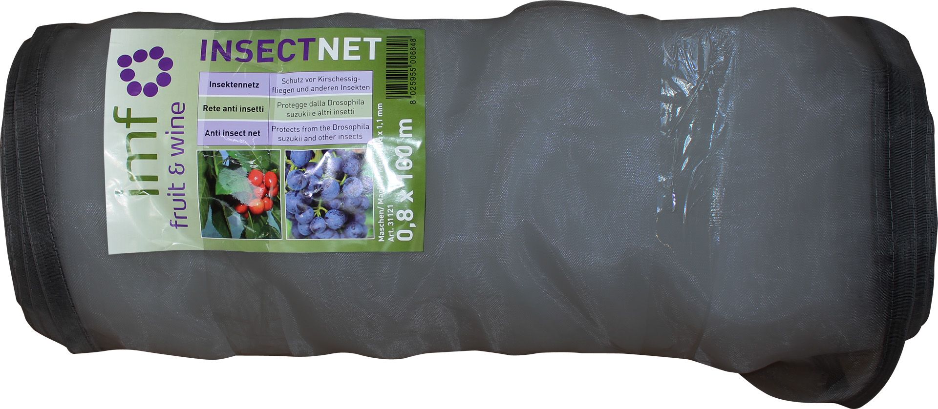 Anti insect net 1x100m black with velcro
