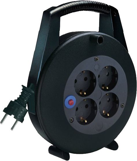 Avvolgicavo 4x Schuko 10m 3G1,5 nero