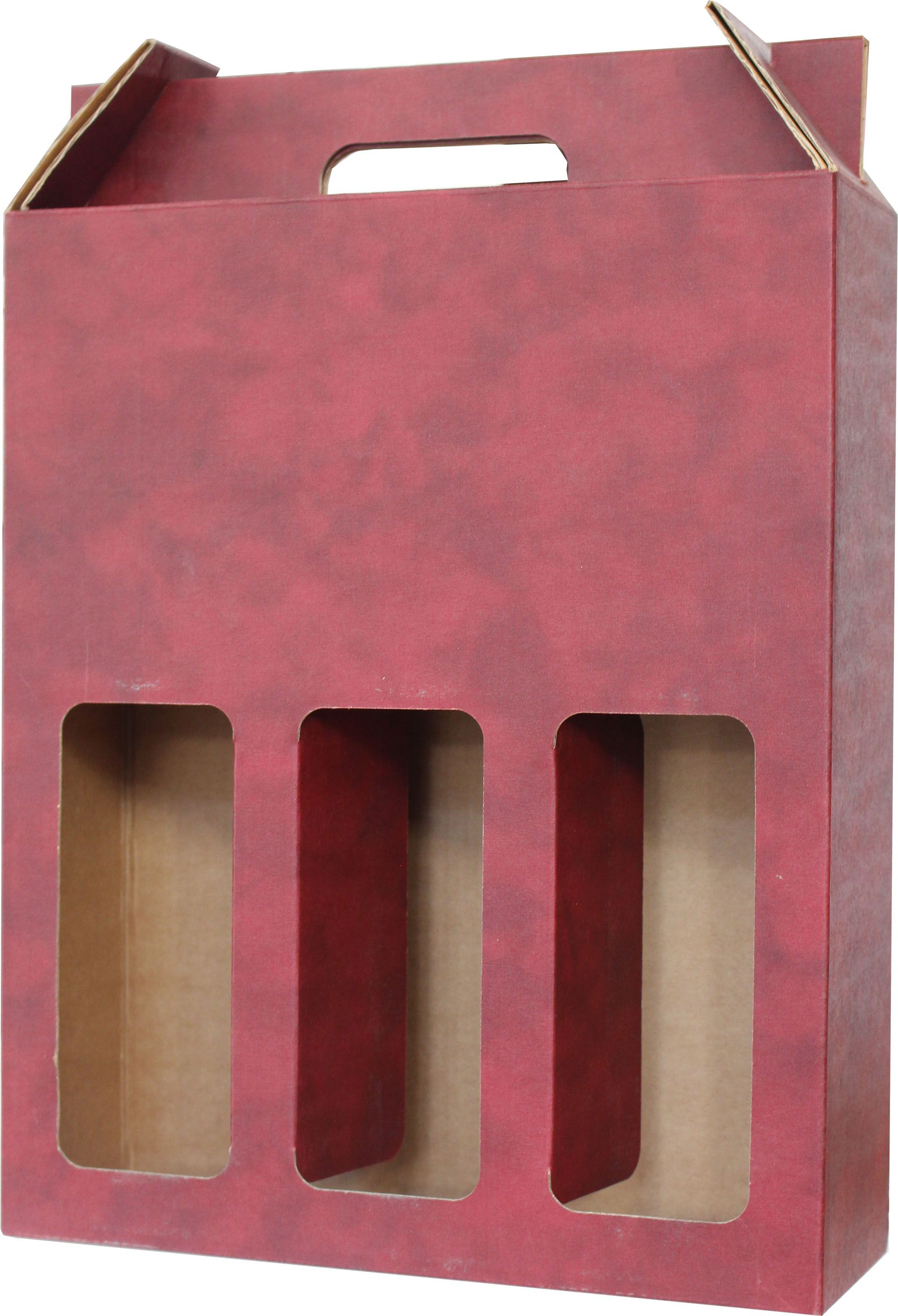Carton wine 3 bottles 272x90xH330 red