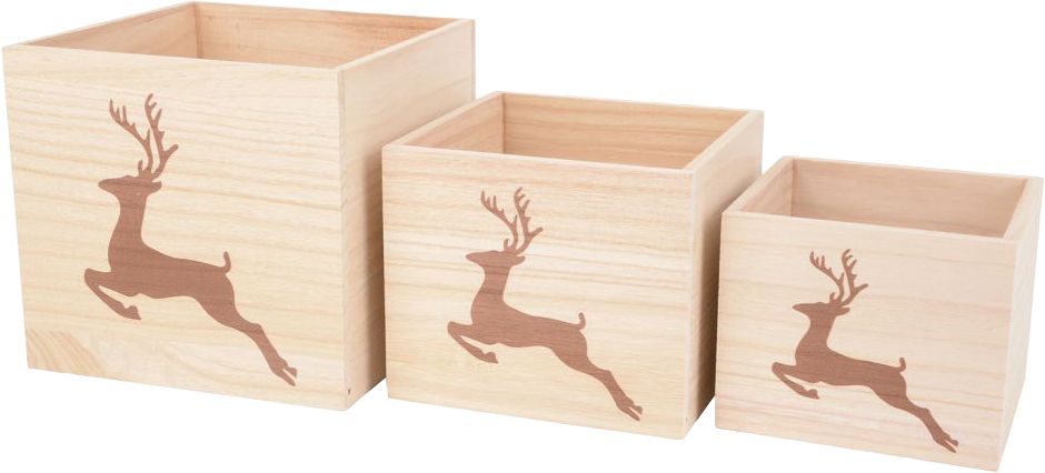 Wooden box deer 17,5×17,5cm