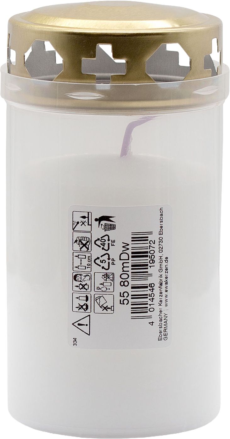 Candle grave 40h white Ø60 H120 15/ca