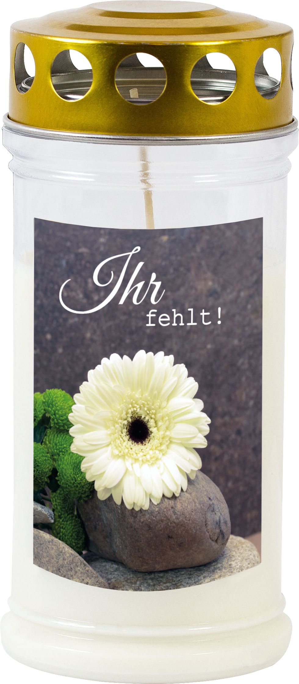 Kerze Grab 4D „Ihr fehlt!“ 12/Ka