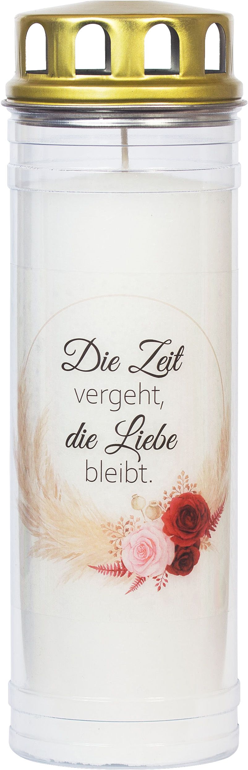 Candle grave 5D Rose/wreath „Die Zeit vergeht…“ 15/ca