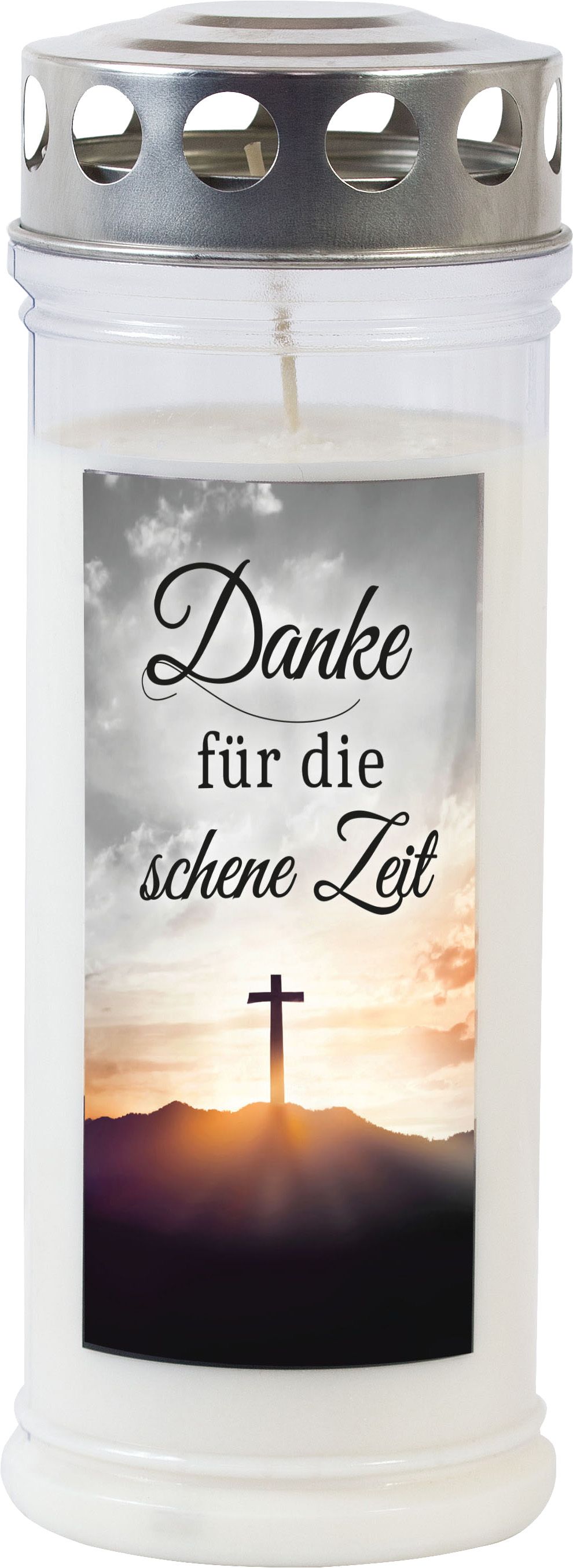 Candle grave 7D Summit cross „Danke…“ 12/ca