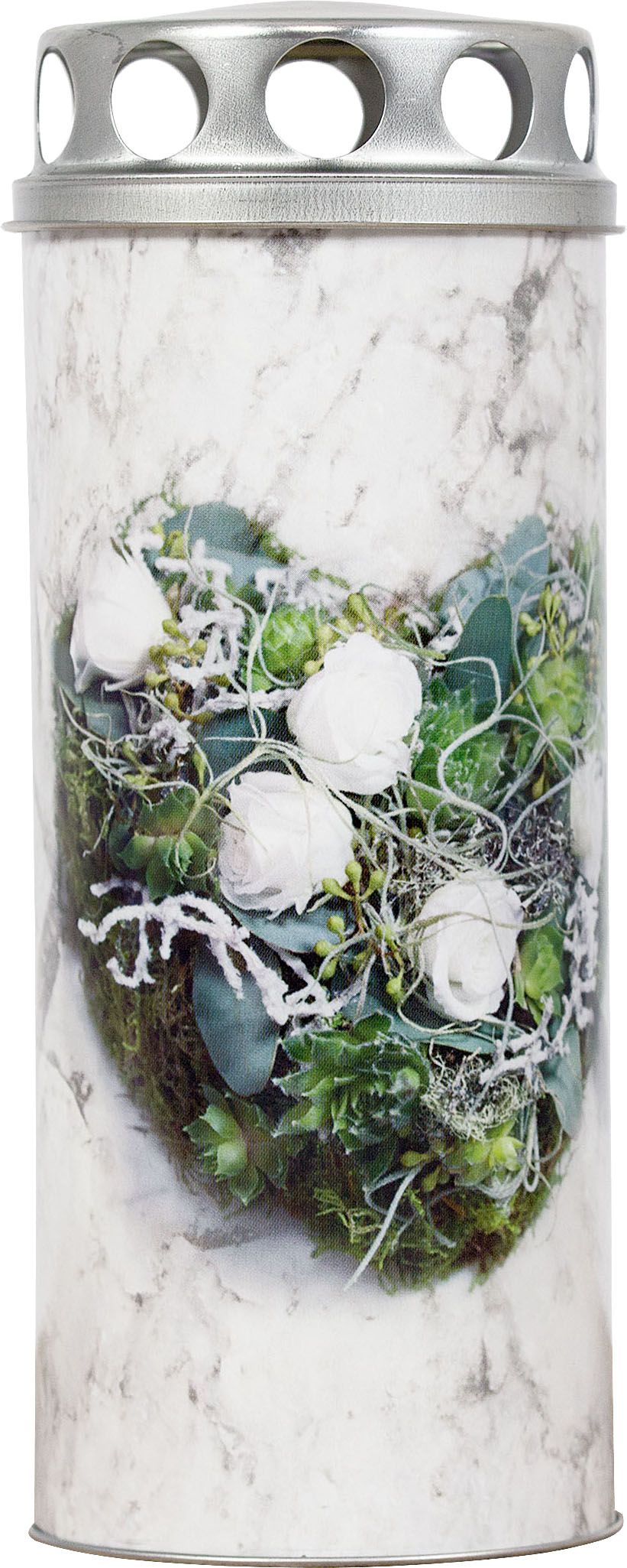 Candle grave Green-Line 45h Heart 15/ca