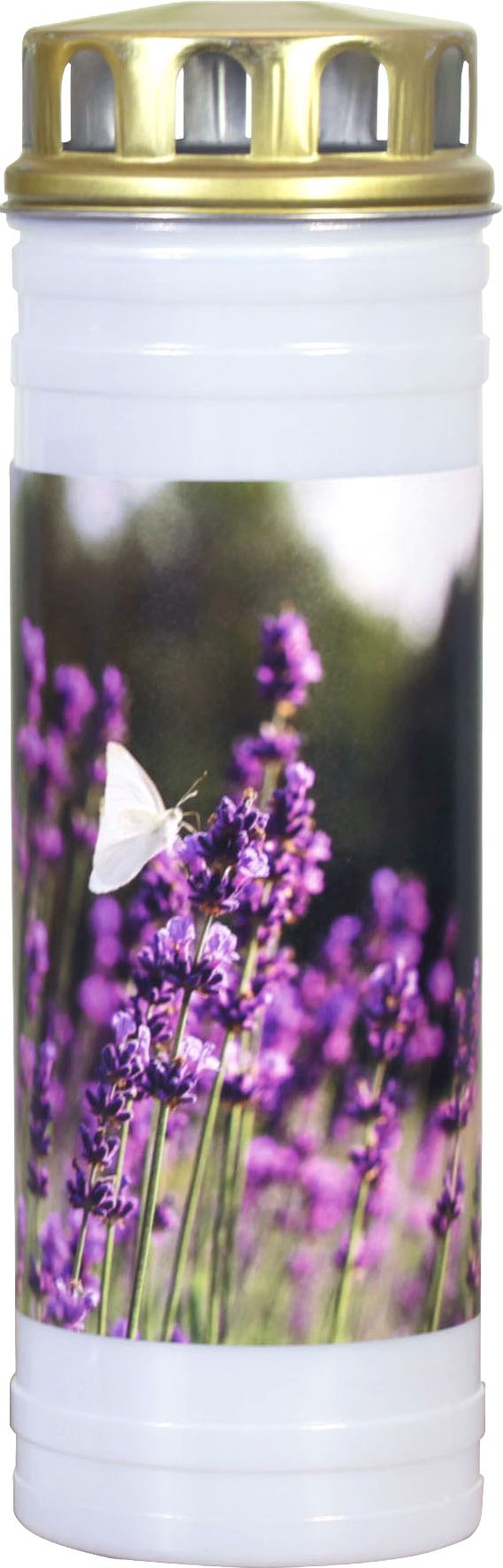 Kerze Grab Recyc. 5D Lavendel 15/Ka