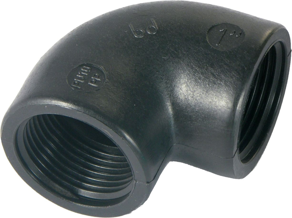 Gomito a 90° nero 1/2″ F-F
