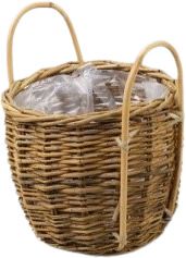 Korb Weide grob mit Holzgriffen Ø24cm H21cm 1/3