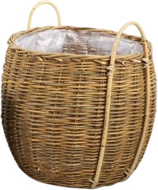 Korb Weide grob mit Holzgriffen Ø48cm H45cm 3/3