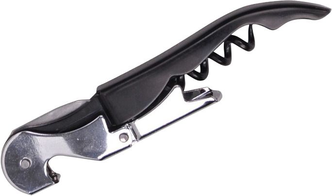 Korkenzieher Kellner Edelstahl schwarz