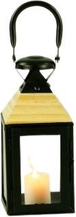 Lanterna metallo nero-marrone 12x11xH21cm