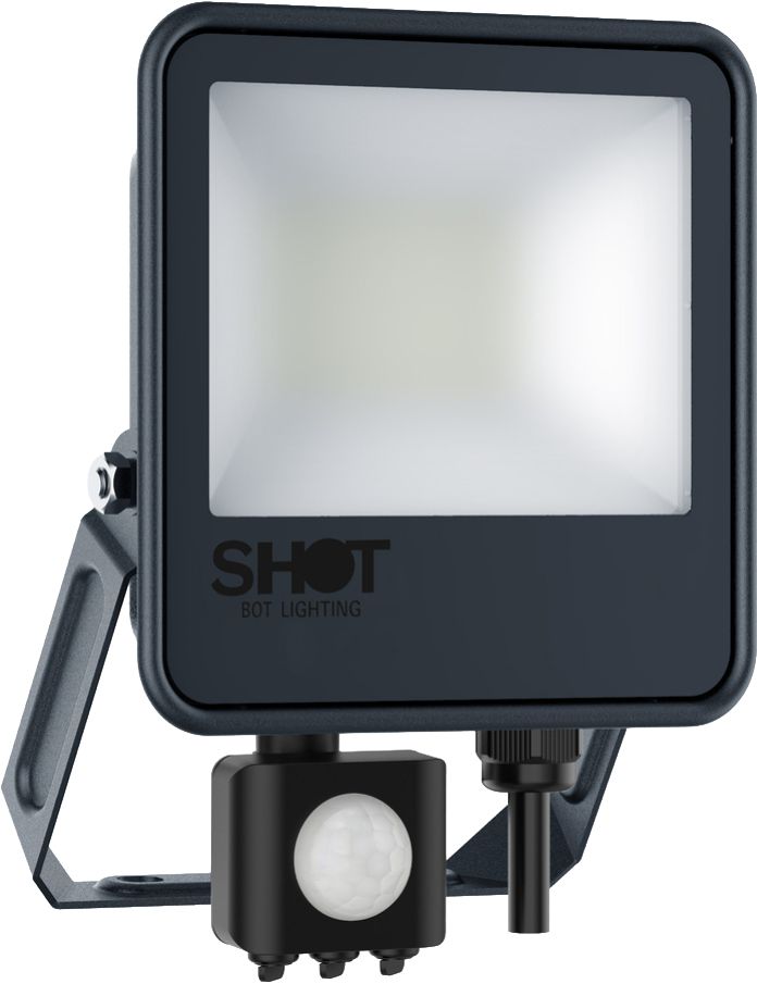 LED-Scheinwerfer grau mit PIR-Sensor 30W 4K