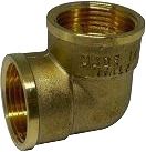 Yellow-brass F/F elbow-connector 3/8″