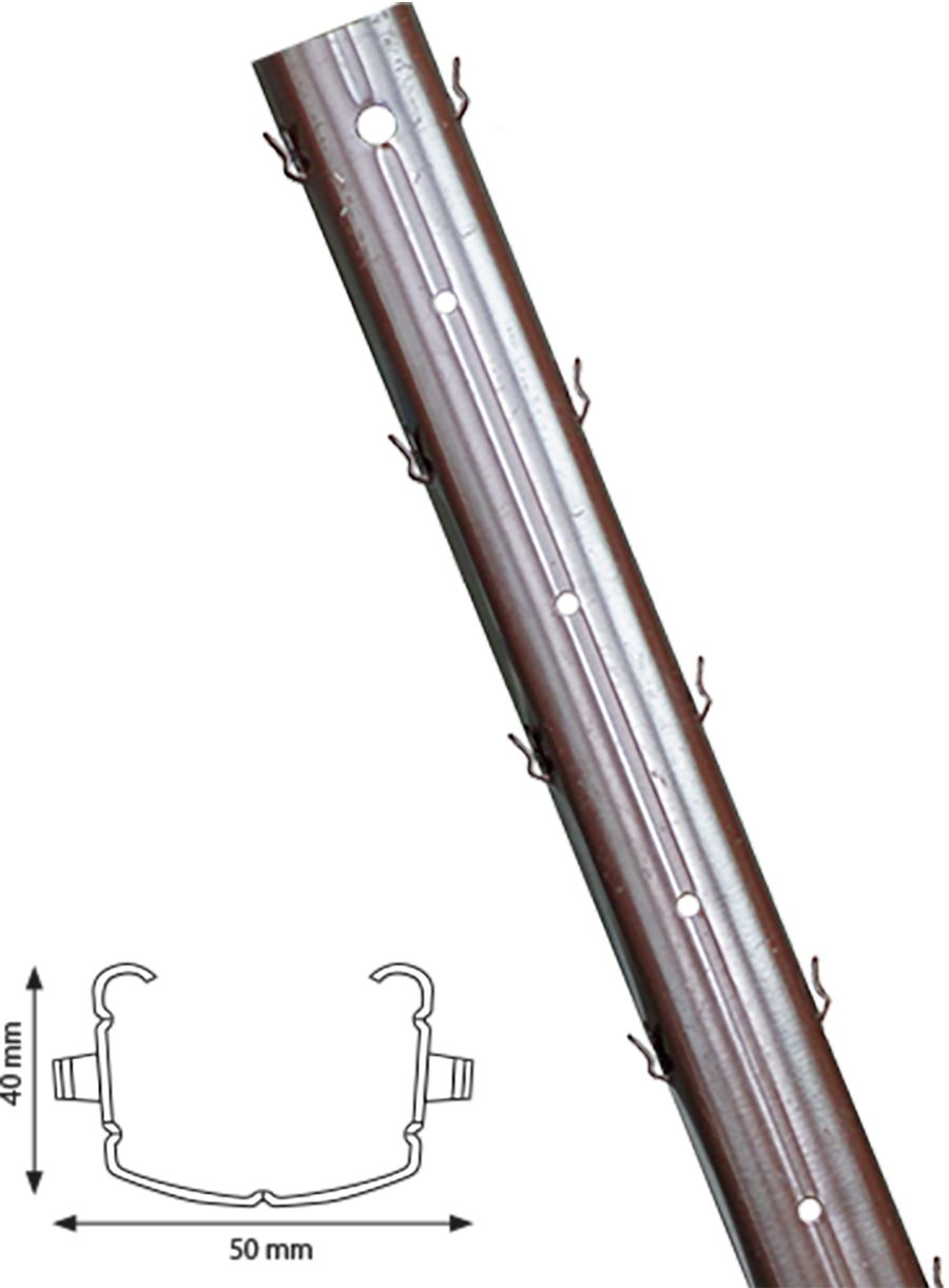 Metal pole Vineyard 40×50/1,65mm hot-dip galv.2,5m