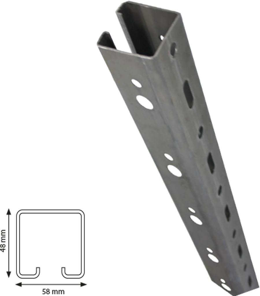 Metallpfahl Weinbau 58×48/2mm feuerverz. 2,7m End