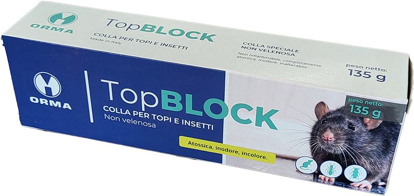 Orma Top Block mouse glue 135g Tube 50pcs/ca