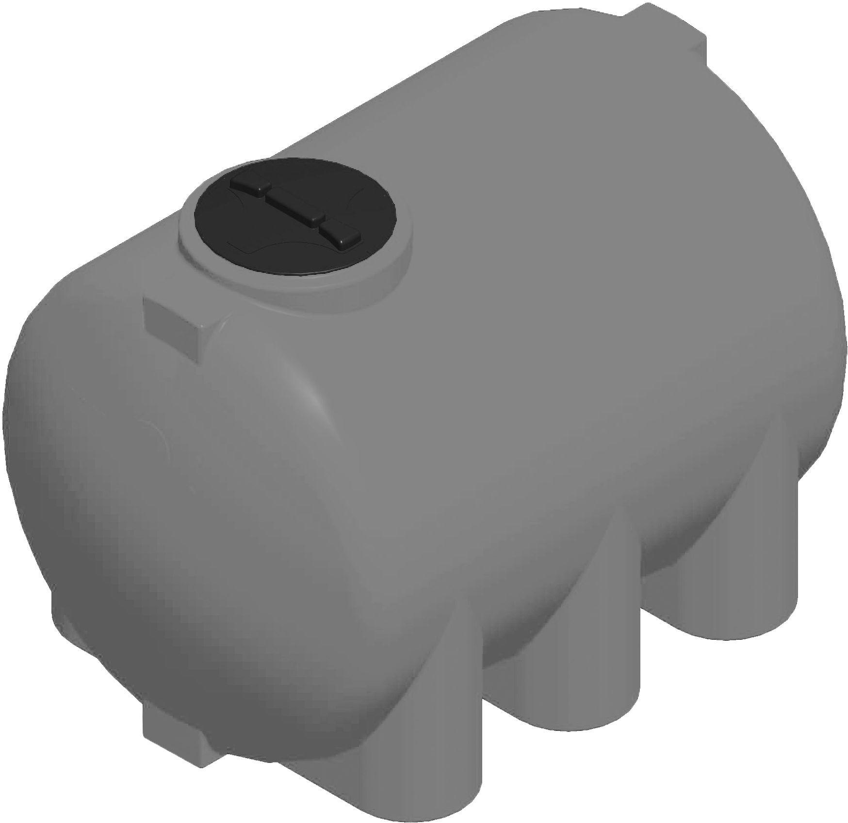 PE Tank 2000lt round lying 1790x1200x1240