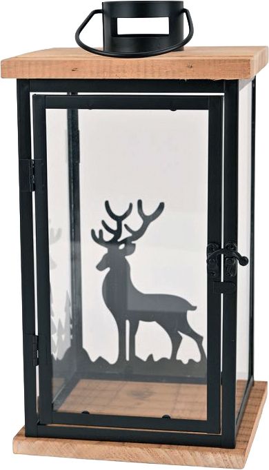 Lantern Deer metal 24x24x47cm