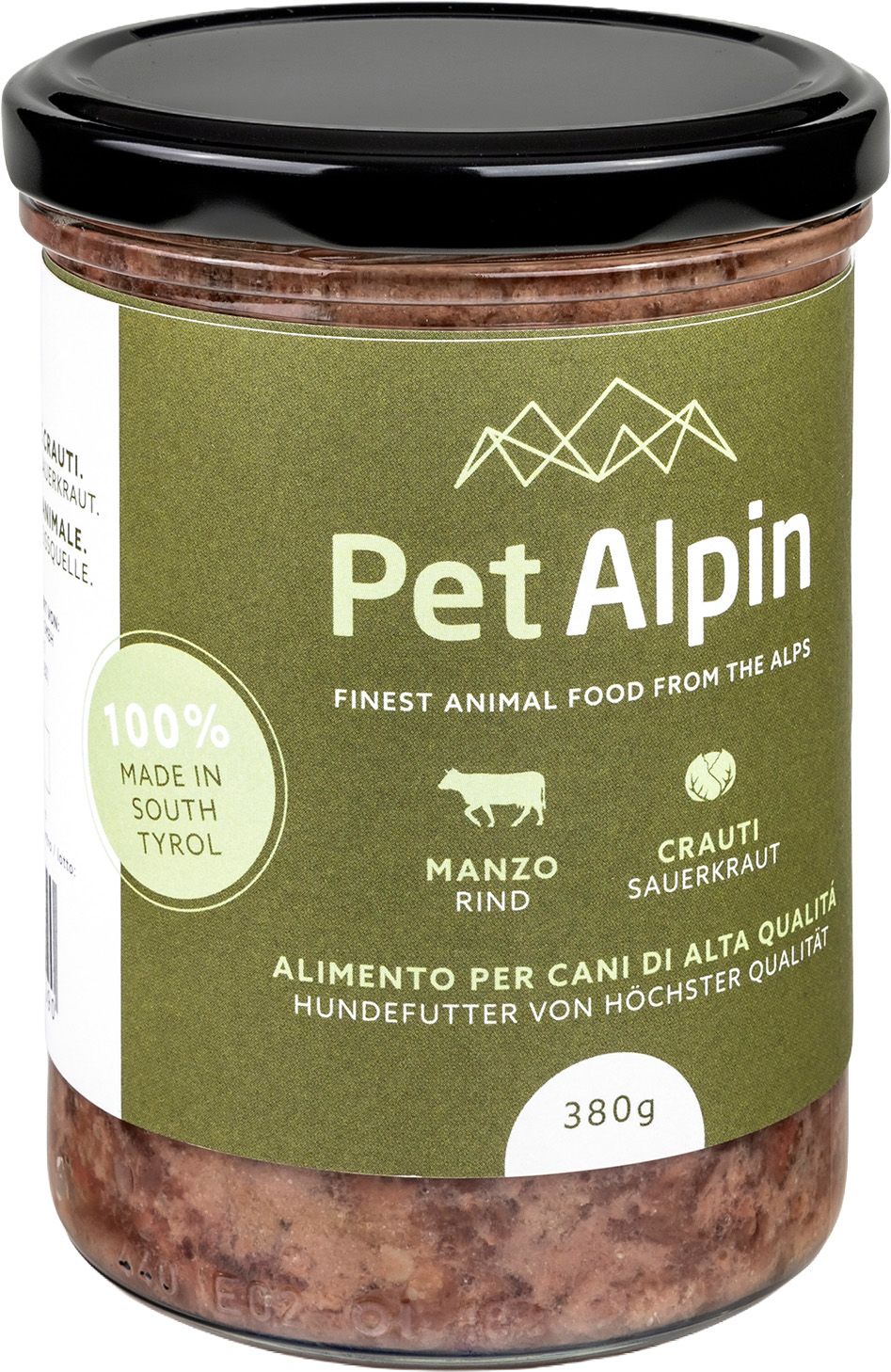PetAlpin Hund Gulasch mit Rind&Kraut 380 gr.