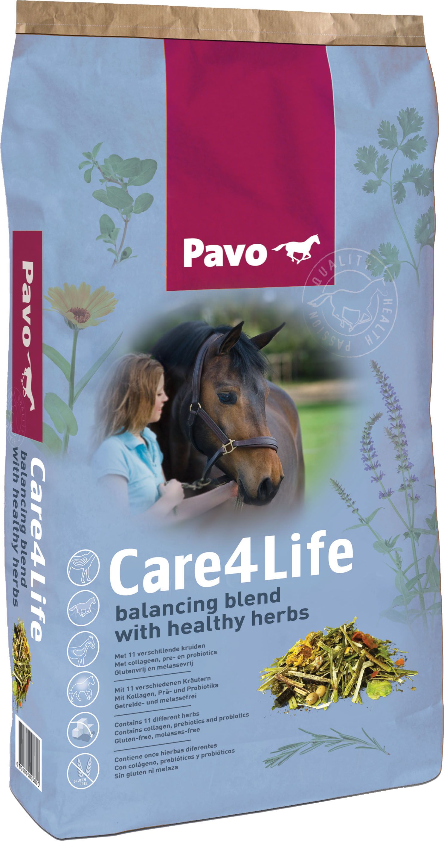 Cavalli Pavo ‚Care4Life‘ miscela di erbe 15kg 40/P