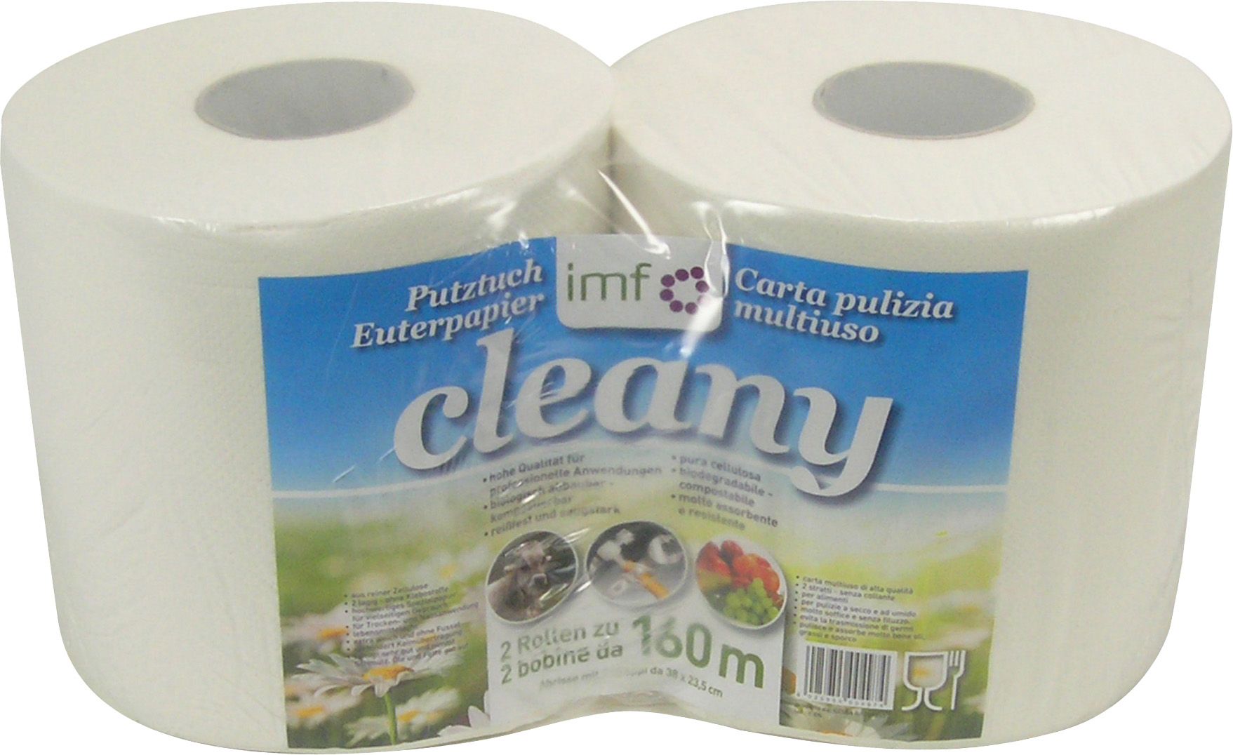 Putzpapier 2 Ro weiß reine Zellulose 165m 63Pk/Pa