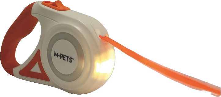 Hundeleine ausziehbar Flash mit Licht orange M