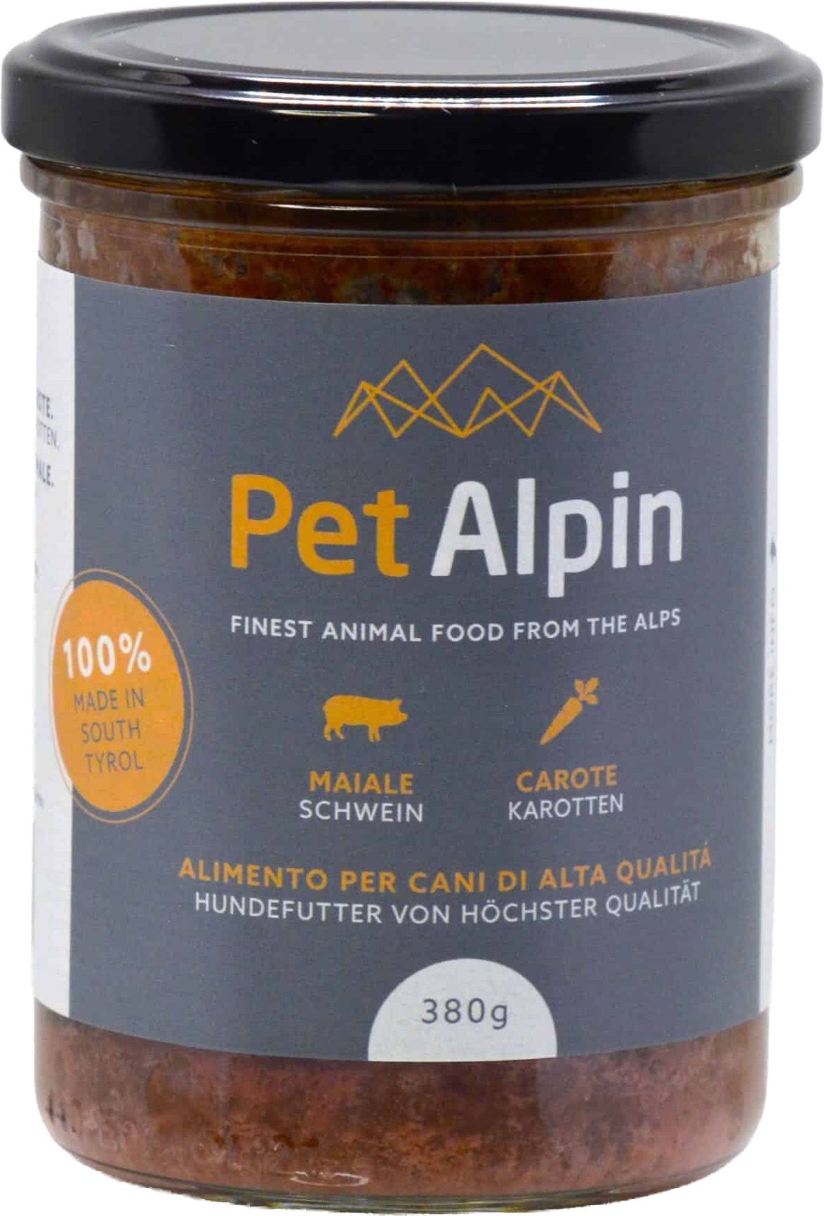 PetAlpin Hund Gulasch mit Schwein&Karotten 380 gr.